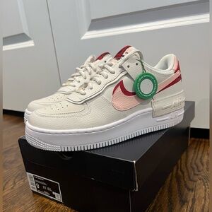 Nike Air Force 1 Shadow - Vintage - Wonen’s Cream, Red / Pink